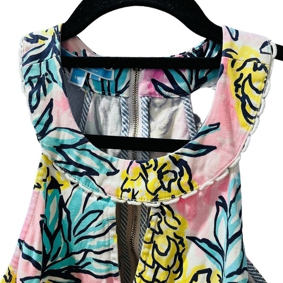 Draper James Pineapple Halter Dress Keyhole Women's Size 10 Sleeveless Mini Pink - Picture 3 of 8